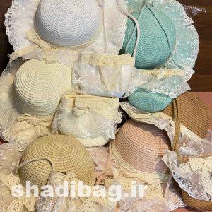 ست وارداتی کیف و کلاه پرنسسی گیپوردار