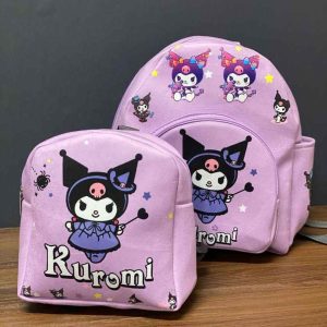 ست کوله و کیف مخملی کرومی